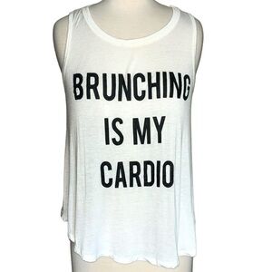 SWEET CLAIRE stretch white and black tank top in women’s small